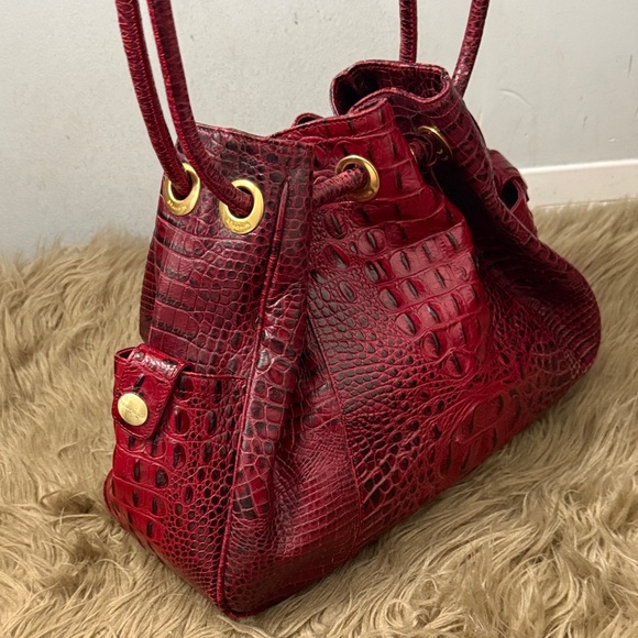 Brahmin Belinda Melbourne Red Crocodile-Embossed Women's Bag medium / large - Picture 4 of 15
